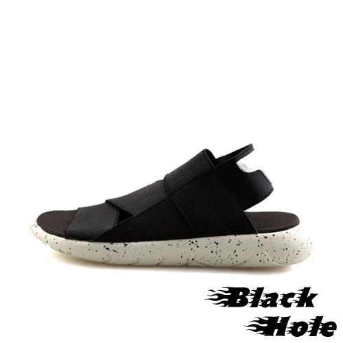 【Black Hole】韓版潮流時尚全彈力鬆緊木乃伊太空厚底涼鞋 白