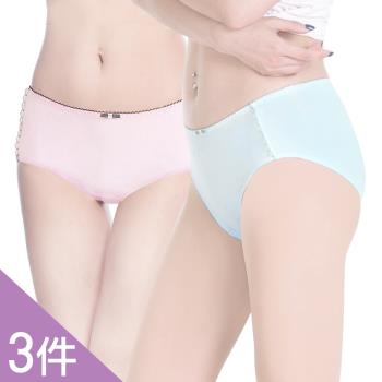 K’s 凱恩絲 有氧蠶絲日系甜美棉柔女三角抑菌涼感內褲-3件組