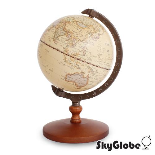 SkyGlobe 5吋古典仿古木質底座地球儀(中文版)