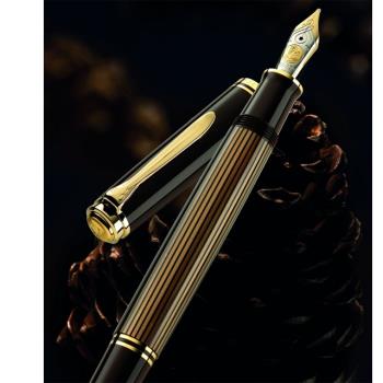 Pelikan 德國百利金 Souverän M800 18K 鋼筆-咖啡條紋