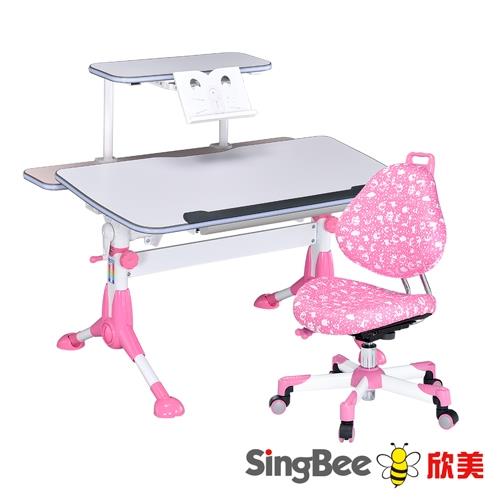 【SingBee欣美】小哈佛成長書桌+60上層板+137巧學椅(兒童書桌椅/可升降桌椅/成長桌椅組/兒童桌椅組/台灣製)
