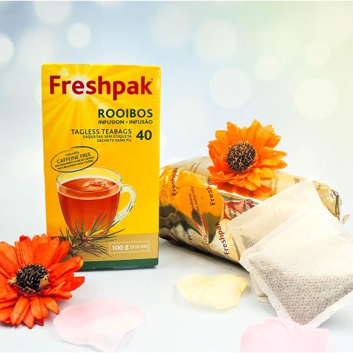 即期品【Freshpak】南非國寶茶 (博士茶)RooibosTea 茶包-40入新包裝 *8盒/組(有效期限至2025/10/02)