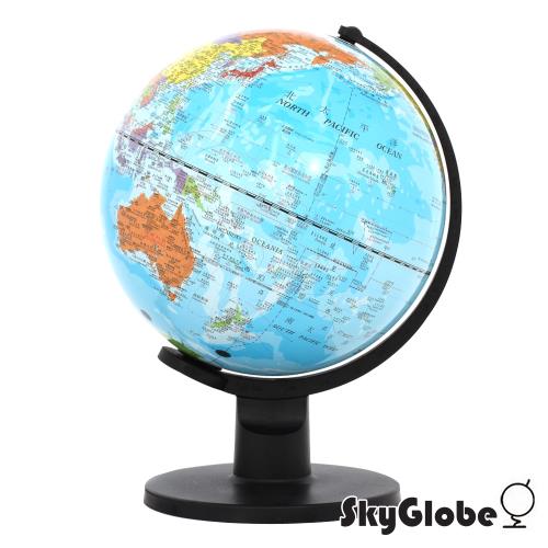 SkyGlobe 10吋行政藍色海洋塑膠地球儀(中英文對照)(附燈)