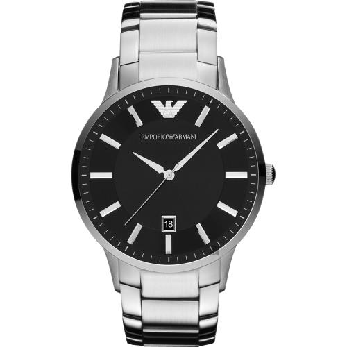 EmporioArmani亞曼尼紳士手錶-黑x銀/43mmAR11181