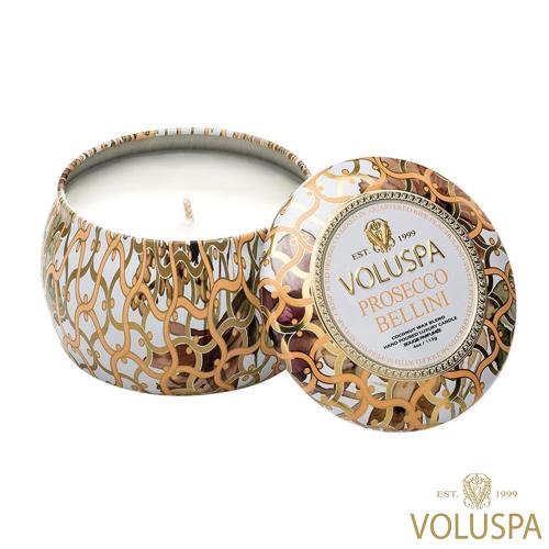 美國 VOLUSPA  Maison Blanc 白屋系列 Prosecco Bellini 普羅哥貝里尼 錫盒 113g 香氛蠟燭