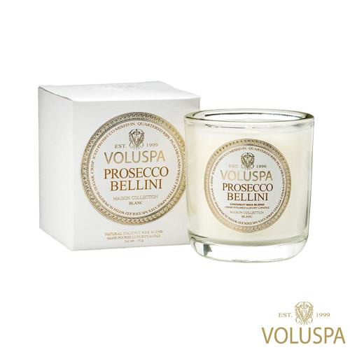 美國 VOLUSPA Maison Blanc 白屋系列 Prosecco Bellini 普羅哥貝里尼 浮雕玻璃罐 85g 香氛蠟燭
