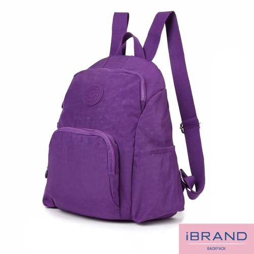 iBrand後背包 輕盈防潑水防盜尼龍後背包-紫色 MDS-8526