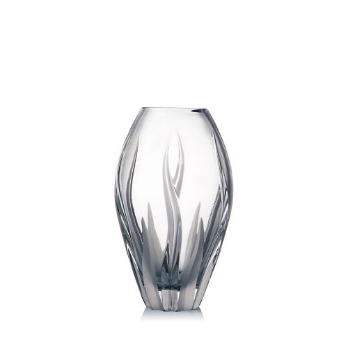 《ROGASKA》歐洲頂級水晶-火焰立體浮雕水晶花瓶21cm(不羈優雅部落客極力推薦)