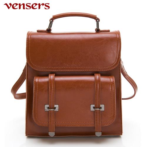 vensers 小牛皮潮流個性包~多功能包 NL1080101棕色