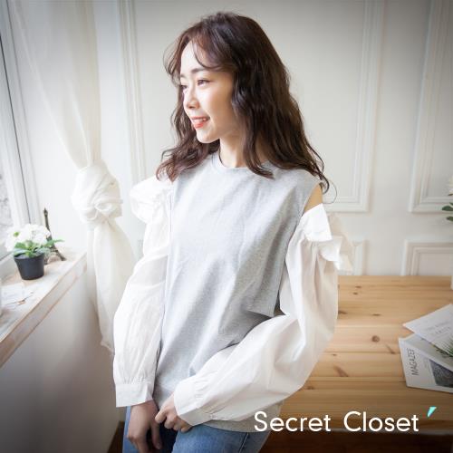 Secret Closet- 拼接燈籠袖長袖上衣