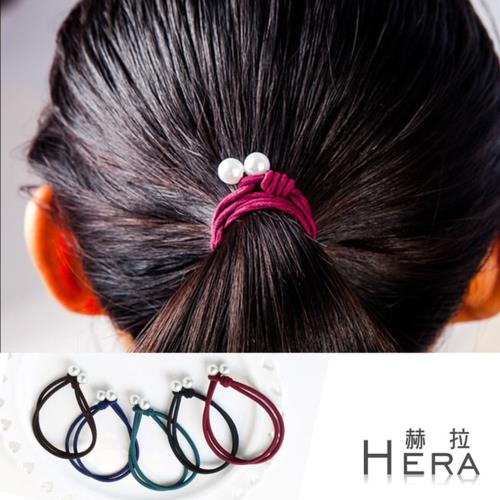 Hera 赫拉 雙層手工打結珍珠手圈/髮圈/髮束(五入組-不挑色)