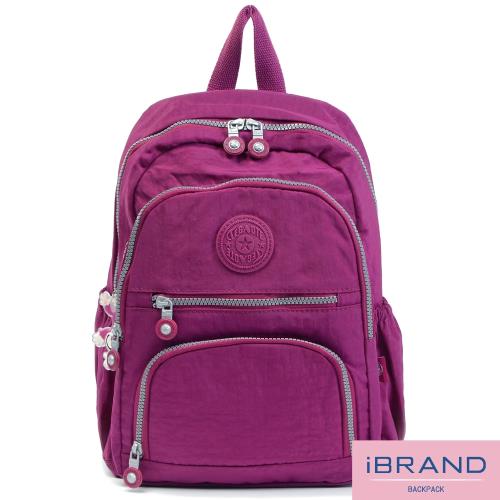 iBrand後背包 繽紛樂園尼龍多口袋後背包-優雅紫 TGT-1368