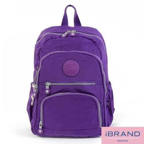 iBrand後背包 繽紛樂園尼龍多口袋後背包-典雅紫 TGT-1368