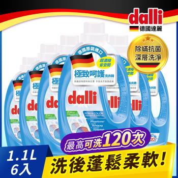【Dalli德國達麗】 極致呵護濃縮洗衣精/1.1Lx6瓶(無添加漂白劑、螢光劑)