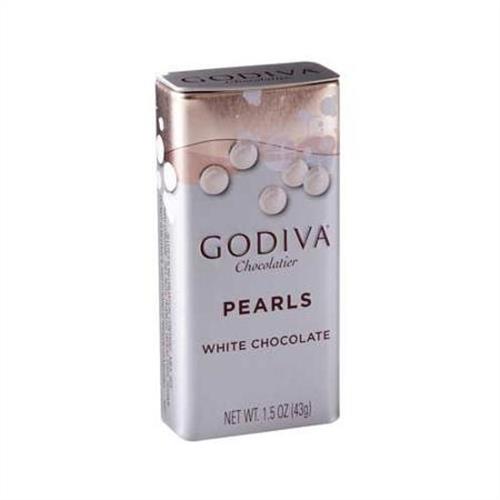 GODIVA 頂級珍珠鐵盒-白巧克力豆