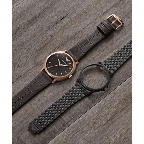 Emporio Armani 亞曼尼 城市頂尖時尚套錶組 手錶-黑/41mm AR80021
