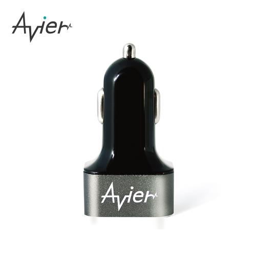【Avier】鋁合金急速雙孔車充-QC3.0 (黑/白)