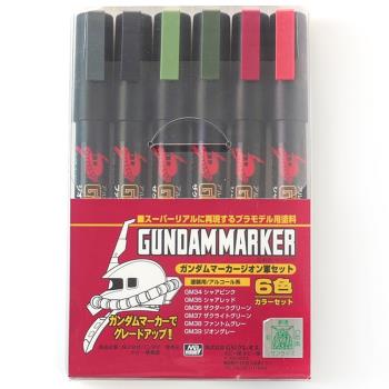 MR.HOBBY鋼普拉筆鋼彈筆進階6色彩色筆GMS-108郡氏GUNZE彩繪筆GSI塗裝筆平頭筆機動戰士筆(台灣公司貨/日本平輸混合出貨*)
