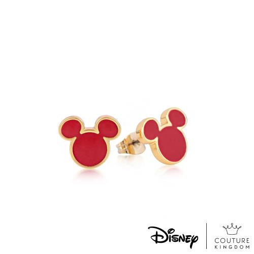 Disney Jewellery - Couture Kingdom 迪士尼 90週年米奇限定款鍍14K金耳釘-紅