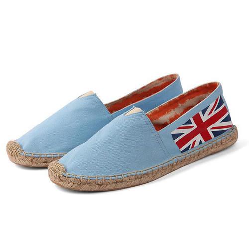 【Alice】(現貨+預購)藍國旗款草編休閒帆布鞋