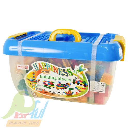 Playful Toys 頑玩具 方形桶裝積木310片 626020 (大顆粒 台灣製造 積木 樂高相容 優質積木 益智 趣味 兒童玩具)