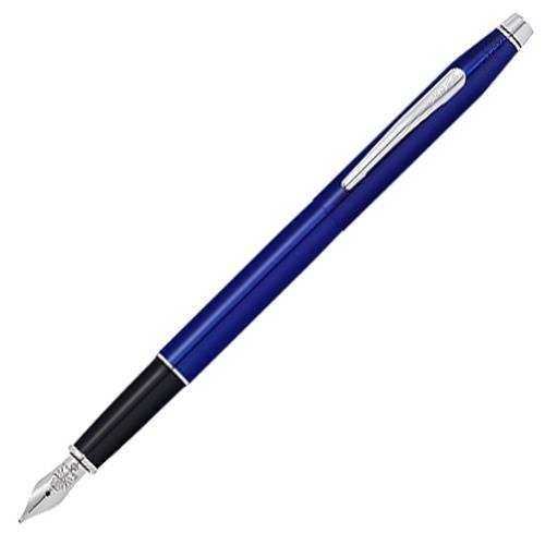 CROSS精典世紀藍桿白夾鋼筆*AT0086-112
