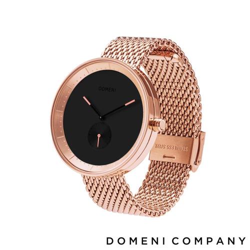 【DOMENI COMPANY】經典系列不鏽鋼單眼女錶 (爵仕黑錶盤/玫瑰金/RGM01-32)