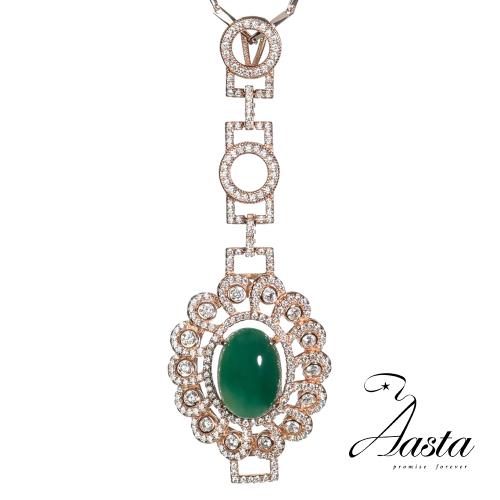 【Aasta Jewelry】5克拉天然翡翠藍寶典雅中國風女墜