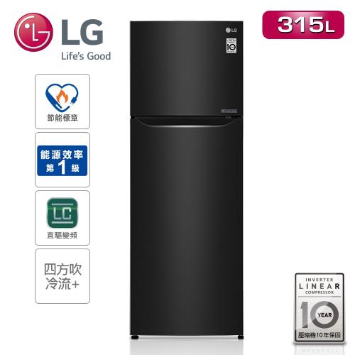【LG樂金】Smart一級能效315L變頻上下門冰箱/星夜黑GN-L397BS(送基本安裝+舊機回收)