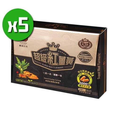 【豐滿生技】超級紅薑黃膠囊x5盒(20顆/盒)