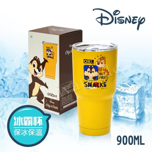 迪士尼Disney 雙層不鏽鋼真空 冰霸保冰保溫杯 巨無霸鋼杯 酷冰杯 隨行杯 900ml-奇奇蒂蒂(正版授權)