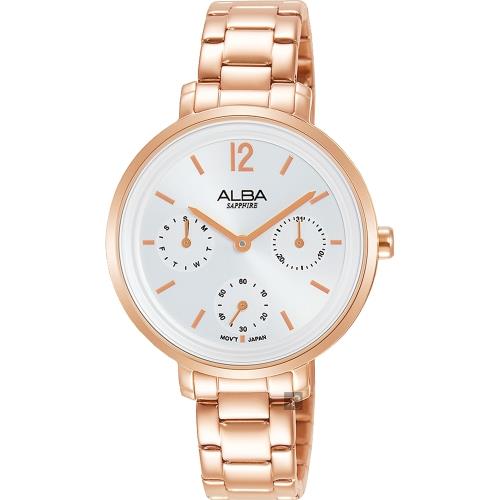 ALBA 雅柏 率性俏女孩日曆手錶-34mm VD75-X128K(AP6658X1)