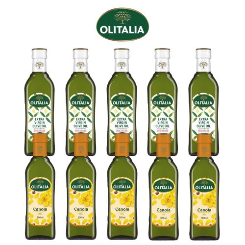 奧利塔特級初榨橄欖油500ml*5罐+頂級芥花油500ml*5罐