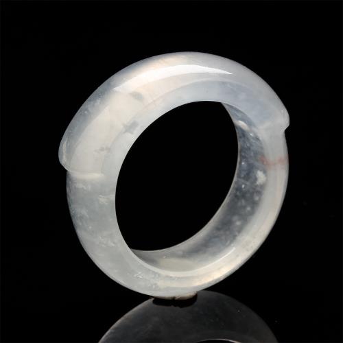 【雅紅珠寶】天然玻璃種放光白翡翠馬鞍戒-尾戒-#6.5-剔透無暇