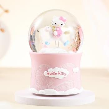 【JARLL讚爾藝術 】Hello Kitty旋轉木馬 水晶球音樂盒 生日禮物 新居禮物 閨蜜禮物 KT22083