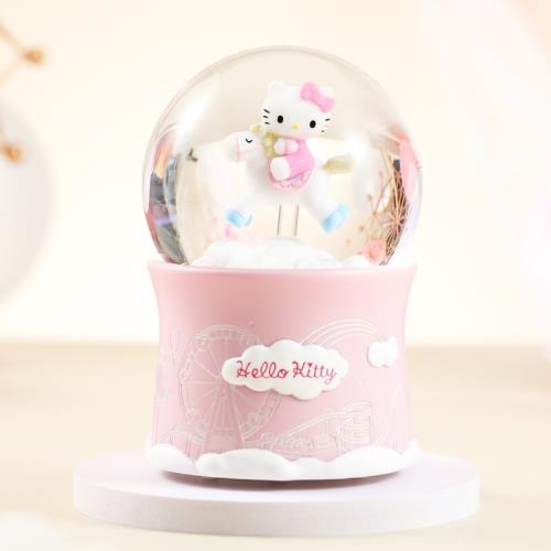 【JARLL讚爾藝術 】Hello Kitty旋轉木馬 水晶球音樂盒 生日禮物 新居禮物 閨蜜禮物  KT22083