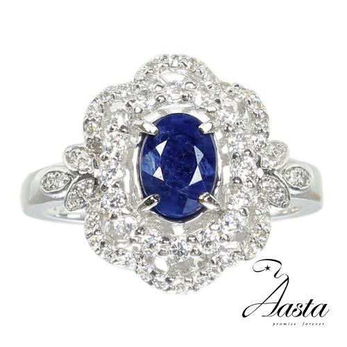 【Aasta Jewelry】1克拉天然無燒藍寶石經典女戒(Natural Saphire)