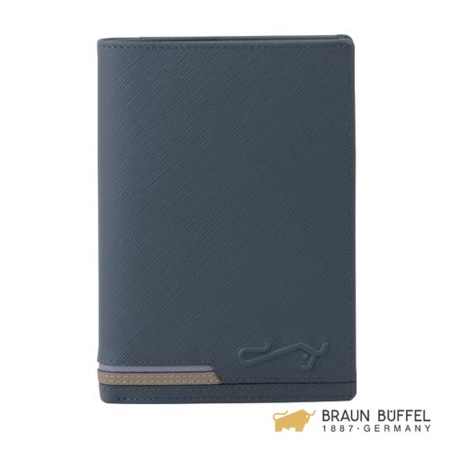 BRAUN BUFFEL 大富翁系列護照夾 -藍色 BF350-180-NY