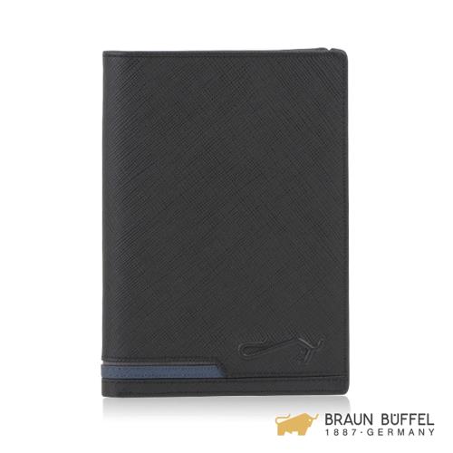BRAUN BUFFEL 大富翁系列護照夾 -黑色 BF350-180-BK