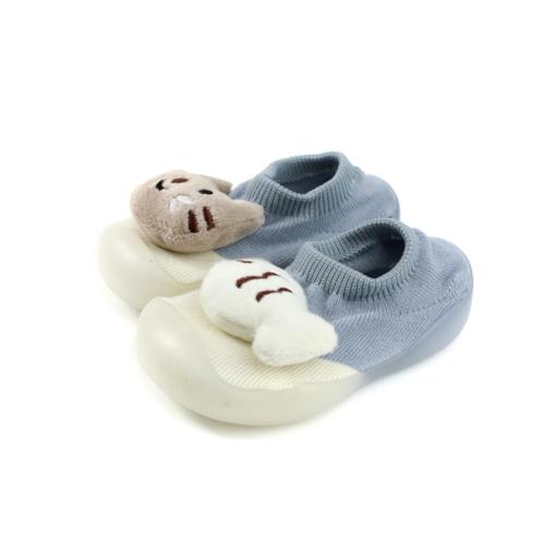 兒童鞋 懶人鞋 襪鞋 淺藍色 貓與魚 小童 2012 no021 11.5~12.5cm