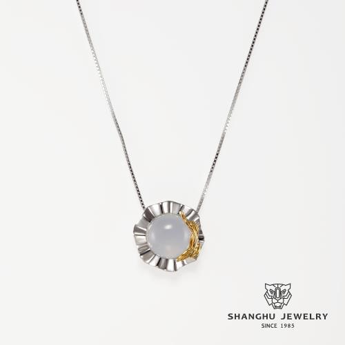 【尚虎珠寶】925銀鍍18K金，冰種藍玉項鍊-「花言巧語系列-牡丹香」