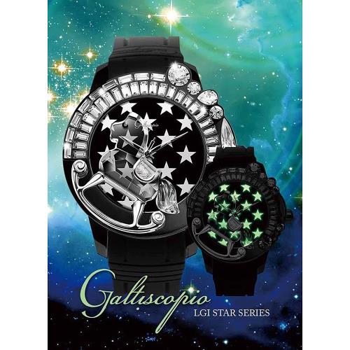 Galtiscopio迦堤夢幻星際系列星空手錶-黑/50mmLG1BZS001BRS