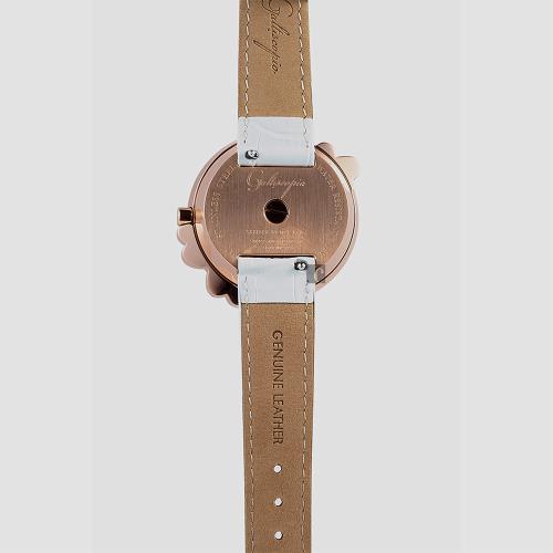 Galtiscopio迦堤閃轉浪漫系列幾何手錶-白x玫塊金/36mmSRRGS001WLS
