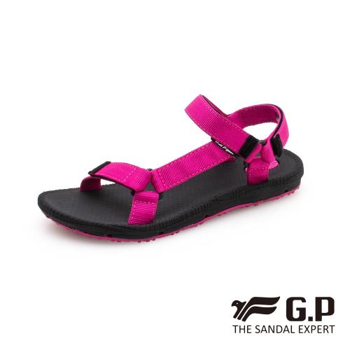 G.P 女款輕量簡約舒適織帶涼鞋G0753W-黑桃色(SIZE:36-39 共二色)