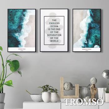 TROMSO-北歐生活版畫有框畫 19x29cm三幅一組 海藍悠活