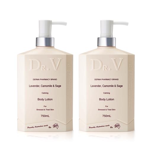 【澳洲Dr. V 】專業級配方--薰衣草柑菊身體乳液-(2入組-750ml/瓶)