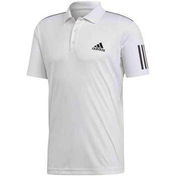Adidas 2020男時尚三條紋白色短袖POLO