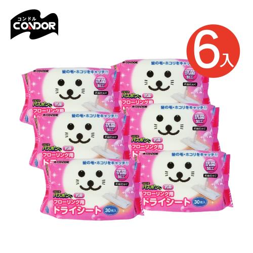 日本山崎 小海豹 地板清潔用抗菌乾拖巾30張/入-六包組