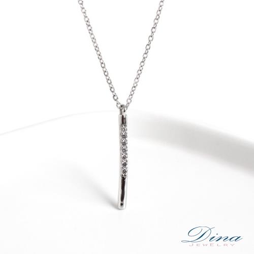 【DINA 蒂娜珠寶】一字鎖骨鏈 925純銀CZ鑽石頸鍊(DL71157)