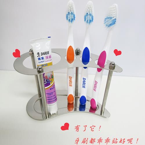 TKY 304不鏽鋼月眉不鏽鋼牙刷架/牙刷架/牙膏架/刮鬍刀架(台灣製造)